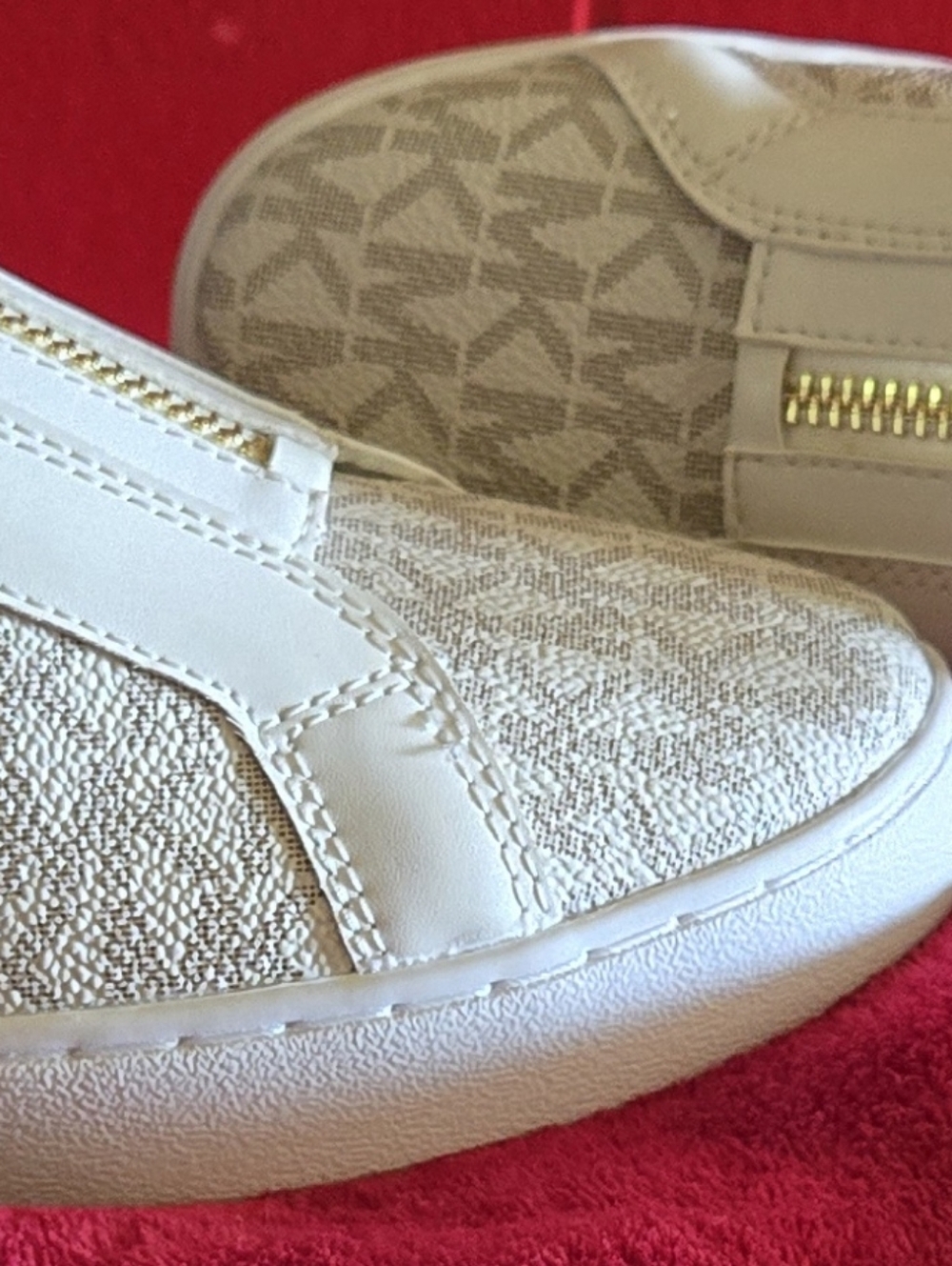 MK Leather Shoes W/Gold Zip. BN No Box. These Were a gift. Authentic! - Picture 6 of 7
